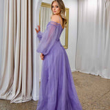 Savannah Off Shoulder Corset Gown - Purple