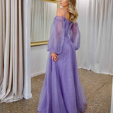 Savannah Off Shoulder Corset Gown - Purple