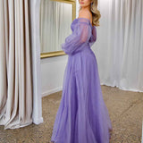 Savannah Off Shoulder Corset Gown - Purple