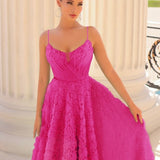 Elodie Floral Gown - Neon Pink