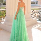Elodie Floral Gown - Mint