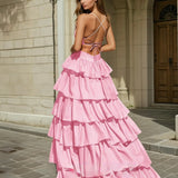 Seraphina Layered Gown - Candy Pink