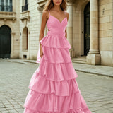 Seraphina Layered Gown - Candy Pink