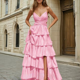 Seraphina Layered Gown - Candy Pink