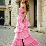 Seraphina Layered Gown - Candy Pink