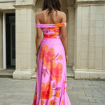 Seraphine Maxi Dress Orange/Pink Back
