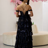 Suki Corset Layered Gown - Black