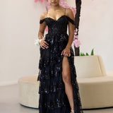 Suki Corset Layered Gown - Black