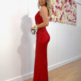Taipei Sequin Gown - Red