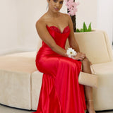 Tess Strapless Corset Gown - Red