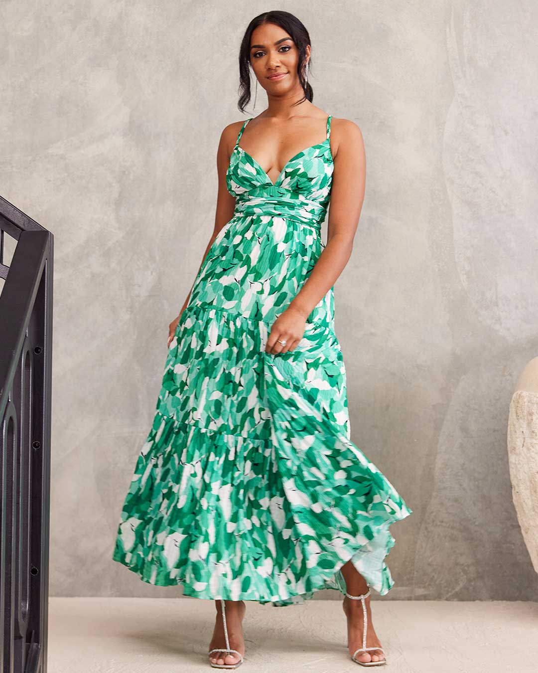 Verona Maxi Print Dress - Green Miss Runway Boutique Verona Maxi Print Dress - Green Miss Runway Boutique