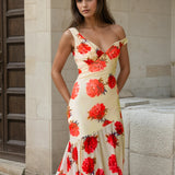 Annalise Floral Maxi Dress - Red