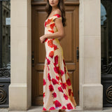 Annalise Floral Maxi Dress - Red