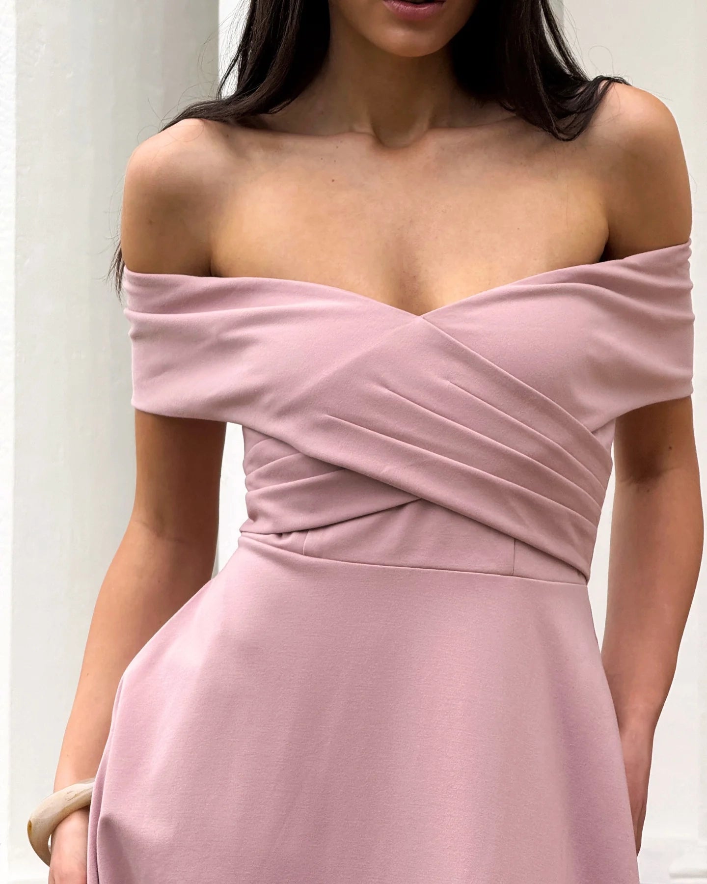 Belina Midi Dress Pink Front Close