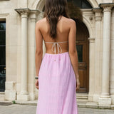 Calliope Maxi Dress Pink Back