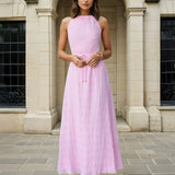 Calliope Maxi Dress Pink Front