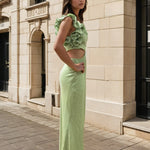 Cassia Maxi Dress Sage Side