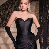 Blair Strapless Corset Gown - Black