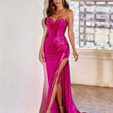 Blair Strapless Corset Gown - Magenta