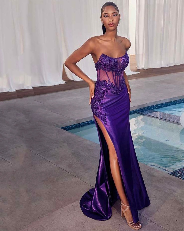 Honey Couture Lavender Formal Gown Honey Couture Formal Lavender