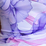 Cecilia One Shoulder Maxi Dress Lilac Print Fabric