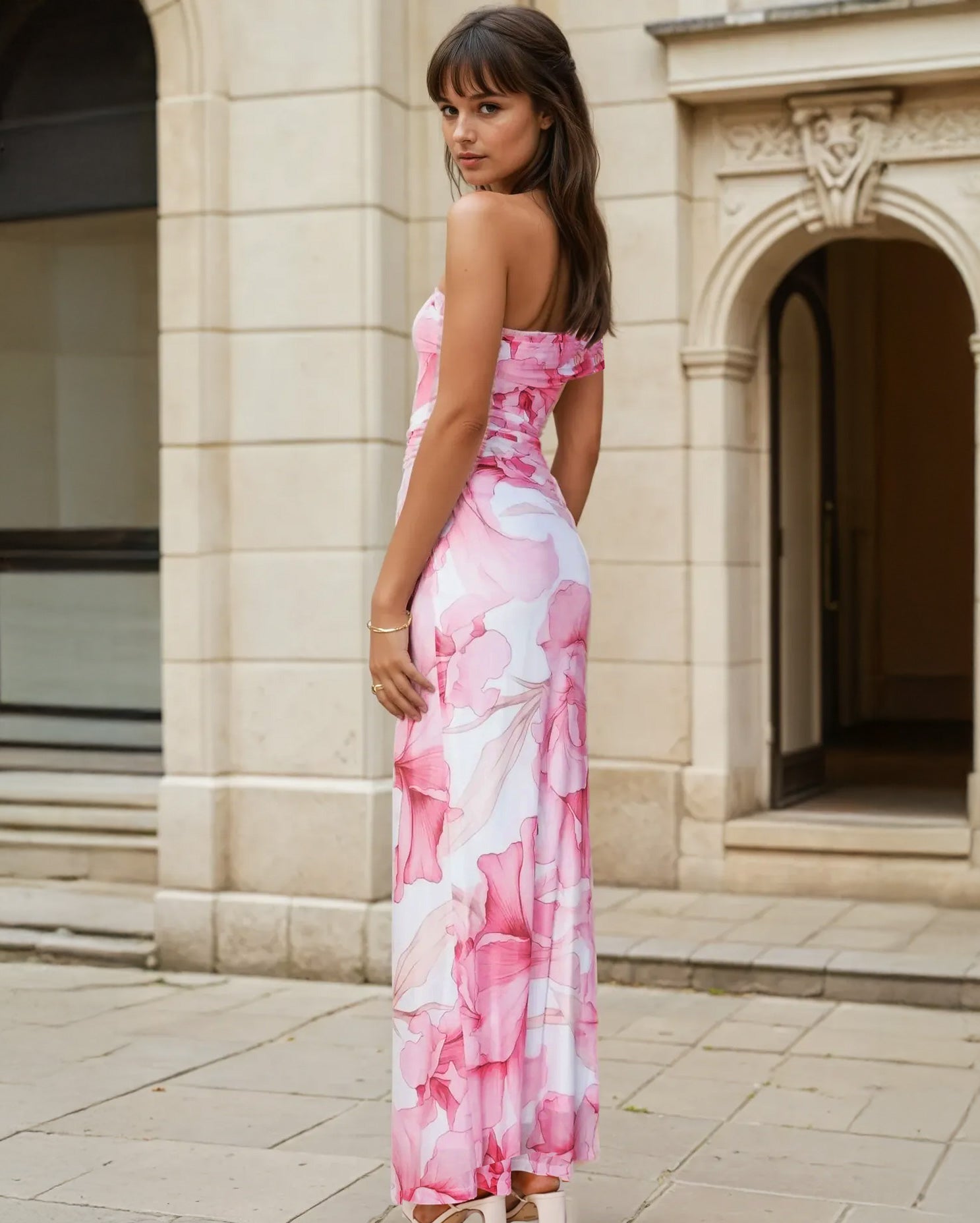 cecilia dress pink print back