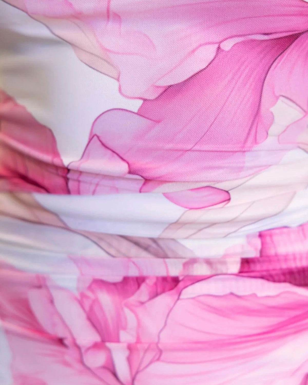 cecilia pink print mesh maxi dress fabric