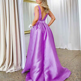 Harper Wrap Belt Gown - Lilac