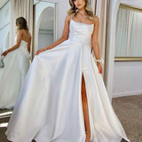 Paola Strapless Gown - White