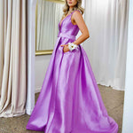 Harper Wrap Belt Gown - Lilac