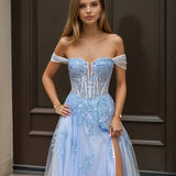 liliane paleblue front tulle ball gown