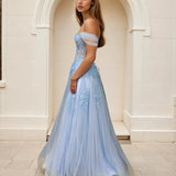 liliane paleblue side tulle ball gown