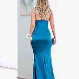 Marie Satin Gown - Teal