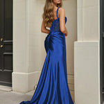 Marleen Corset Satin Gown Cobalt Back