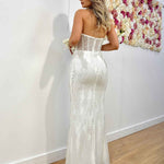 Nora Beaded Gown - Vintage White