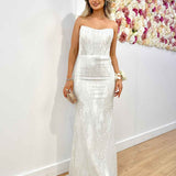 Nora Beaded Gown - Vintage White