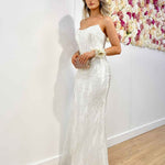 Nora Beaded Gown - Vintage White