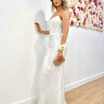 Nora Beaded Gown - Vintage White