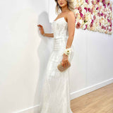 Nora Beaded Gown - Vintage White