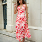 Nova Maxi Dress Red Print Front
