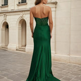 Odette Strapless Corset Gown - Emerald