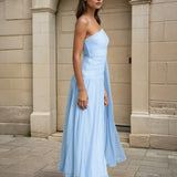 Ondina Mesh Maxi Dress Blue Side