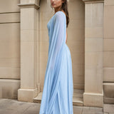 Ondina Mesh Maxi Dress Blue Side
