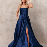 Paola Strapless Gown - Navy