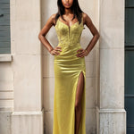Rowena Corset Gown Yellow Front