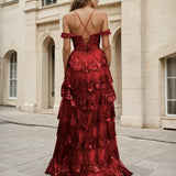 Suki Corset Layered Gown - Red