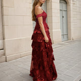 Suki Corset Layered Gown - Red