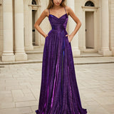 Azaliah Glitter Gown - Plum