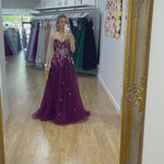 Delhi Beaded Gown - Plum