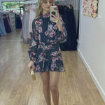 Piper Floral Dress - Navy